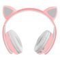 Auriculares inalámbricos con orejas de gato - rosa