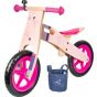 bicicleta de madera rosa