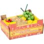 Caja de cartón con Frutas de madera , 11 piezas