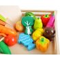 Caja de frutas y verduras de juguete para cortar