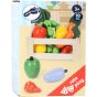 Caja de verduras y frutas de madera , 11 piezas