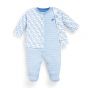 Chaqueta y Pijama para Bebé Estampado Elefantes Azules
