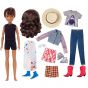 Creatable World Figura Unisex, muñeco con pelucas castañas con rizos