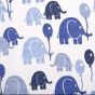 detalle del pijama para bebés de elefantes en color azul