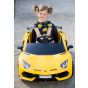 Vehículo eléctrico para niños Lamborghini Aventador en color Amarillo