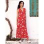 Maxi Dress Premama  y Lactancia Rojo Floral 