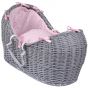 Moises de Mimbre Gris Noah Pod® Dimple rosa - Clair de Lune