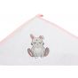 Capa de baño Rosa de algodón termo-terry con capucha bordada Conejo