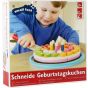 Pastel de cumpleaños para cortar, juguete de madera, 44 piezas