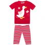 Pijama Corto y ajustado de Niña en color fresa con estampado de un pato