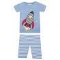 Pijama Corto y ajustado de Niño en color Azul con estampado de un cohete