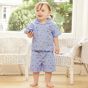 pijama para niña de manga corta azul 