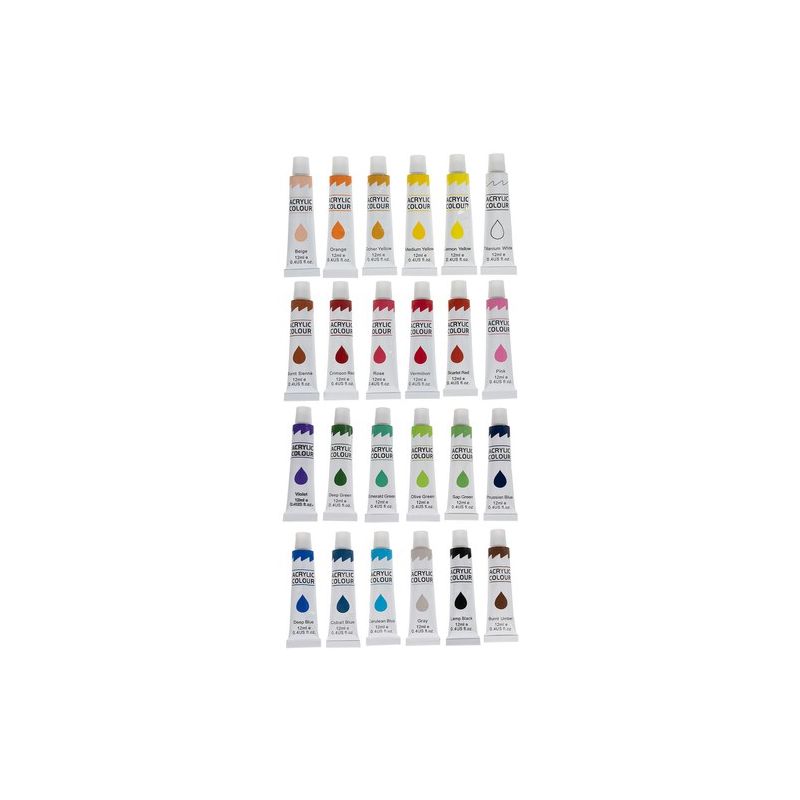 Tubos de Acrílicas, de 12 Colores Numerados Pintura Acrílica para Cerámica  Lienzos , Set de pintura Macarena Juego de pintura para niños