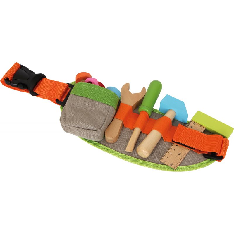 Big Mo's Toys Cinturón de herramientas - Cinturón de juego de gamuza  sintética marrón para niños, para herramientas con correa ajustable