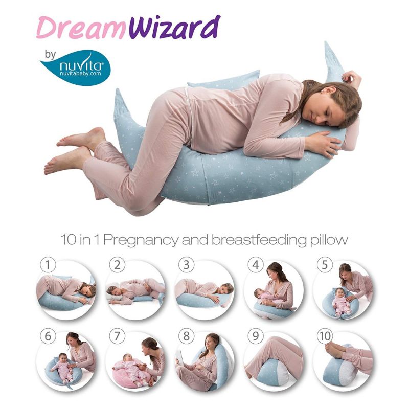 DreamWizard Almohada Embarazo y Cojín de Lactancia 10 en 1