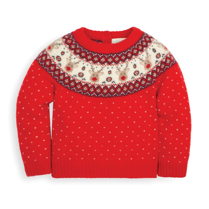 Jersey Rojo de Lana para Niño Renos - Especial Navidad - Shopmami