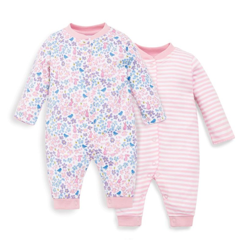 Pijama para Bebé Estampado Rosa sin Pies 2 Unidades -