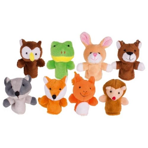 Set de 8 marionetas de dedo de animales del bosque, de Goki