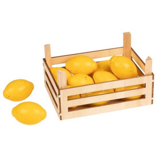Caja de madera con limones, de Goki