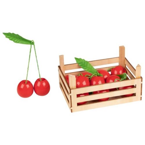 Caja de madera con cerezas, de Goki