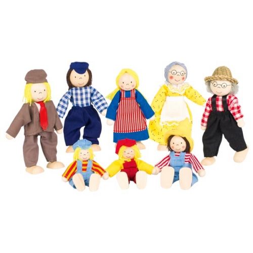Familia extensa de granjeros de muñecos flexibles y articulados, de Goki