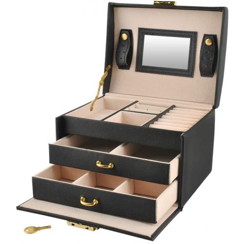 Cofre , caja para joyas negra , muy elegante