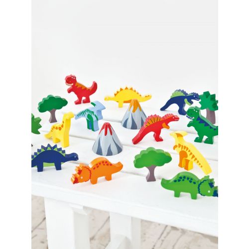 Figuras Dinosaurios , 2 volcanes y 4 árboles