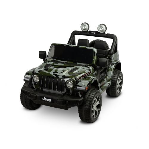 Vehículo eléctrico todo terreno Jeep Rubicon Verde Camuflaje con batería