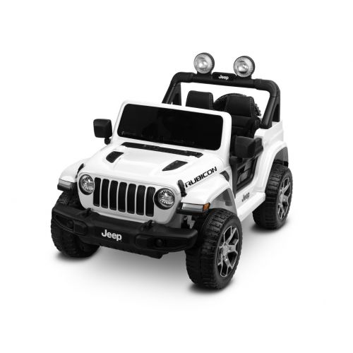 Vehículo eléctrico todo terreno Jeep Rubicon Blanco con batería