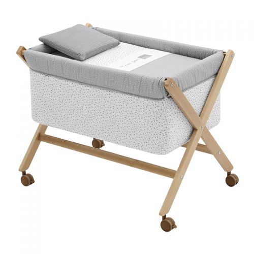 Minicuna de madera tipo Tijera Forest gris Cambrass