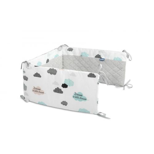Protector de cuna Plusz Karo Diseño Nubes, para cuna de 60 x 120 cm