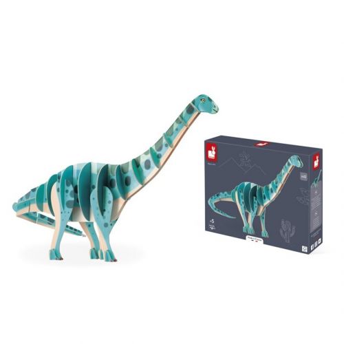 Puzle 3D con volumen del Diplodocus, el dinosaurio gigante.