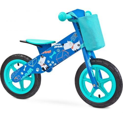 Bicicleta de madera para Niños Zap en color Azul diseño Perritos