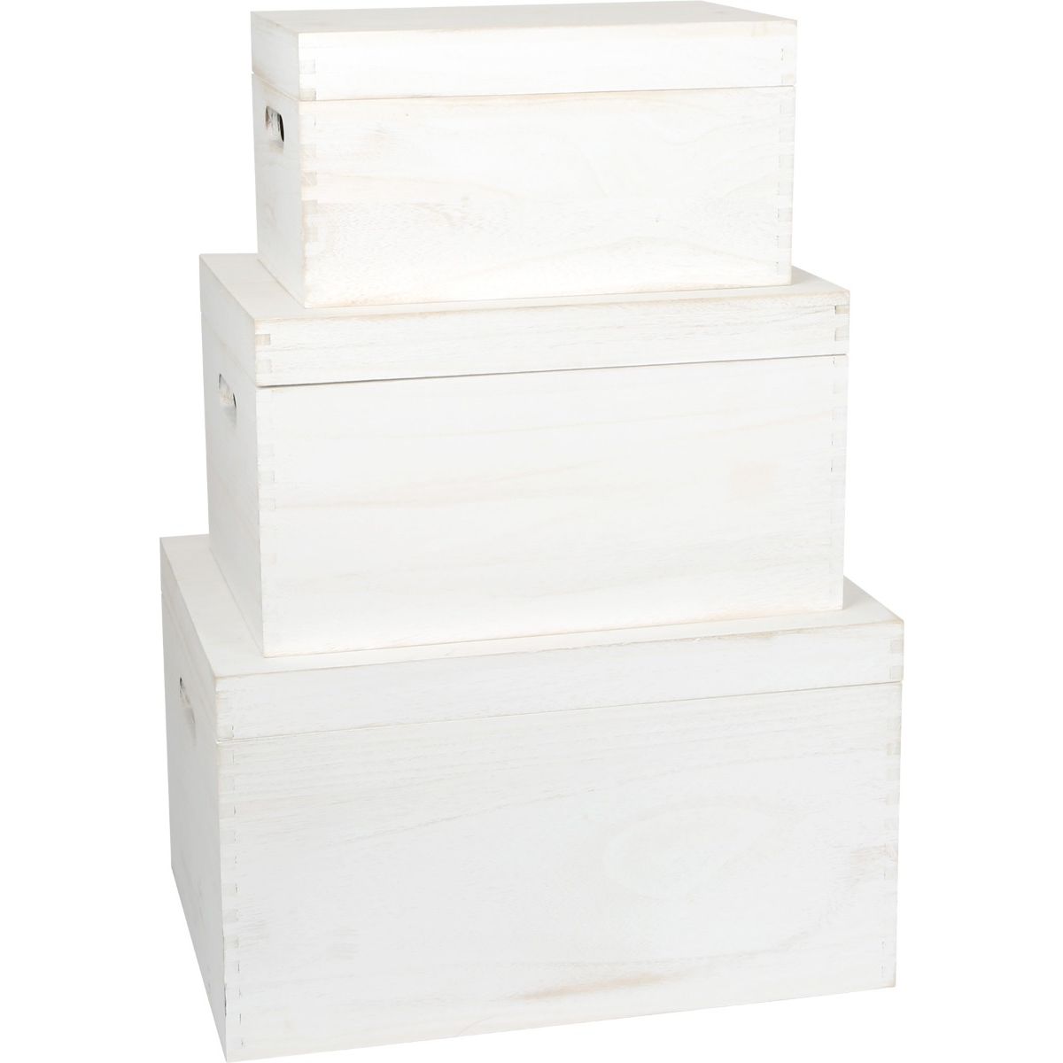 Baúl blanco de madera con cierre antigolpes de Little Helper - chicBebits