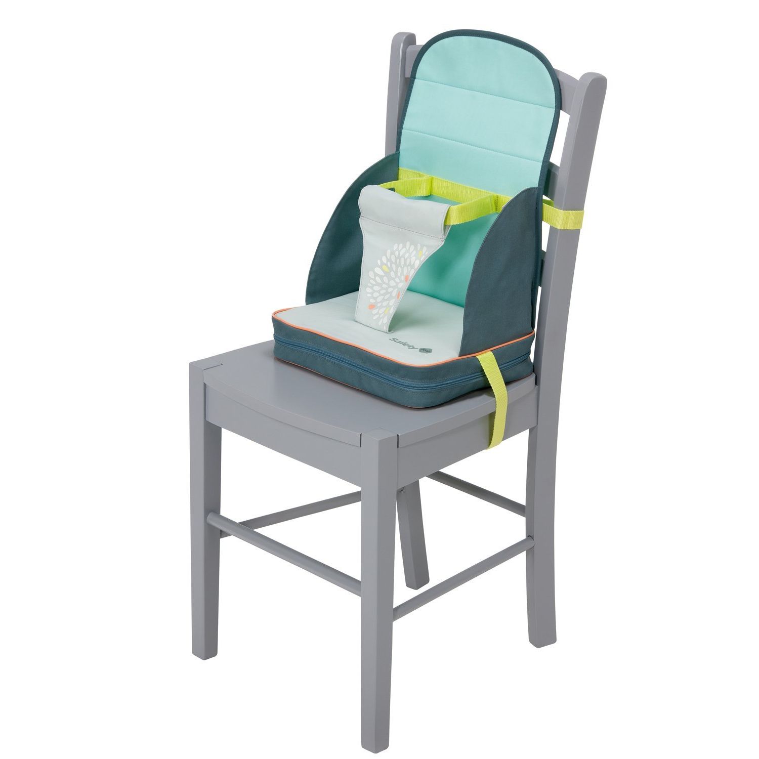 Asiento de trona de viaje portátil, asiento ajustable, seguro y lavable -  para niños pequeños - Tela conveniente, cabe en su bolso - Blanco Rojo  Verde